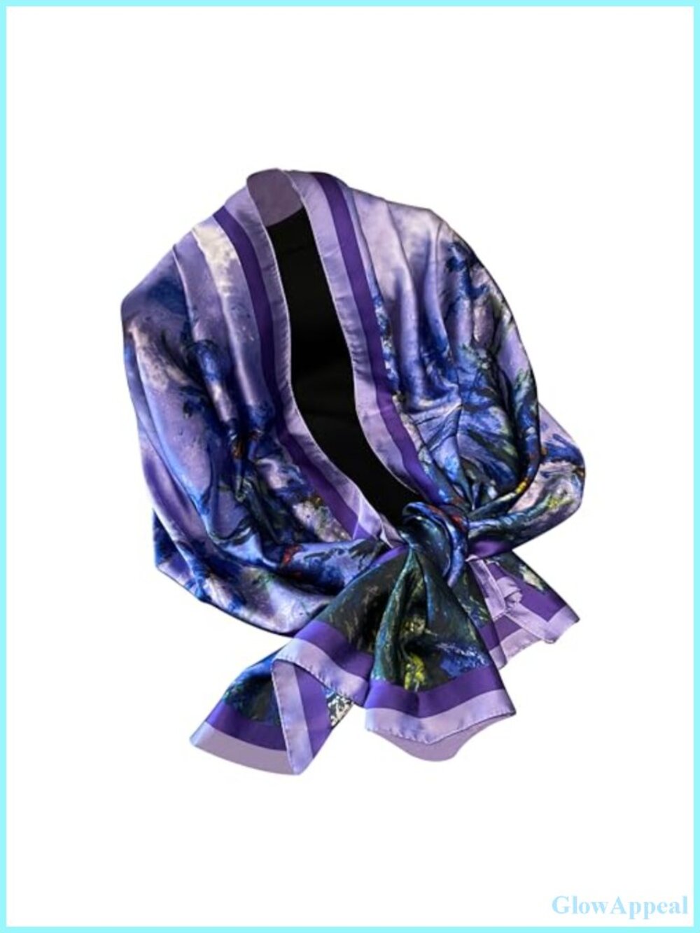 Elegant Silk Scarf Shawl Women Lightweight Floral Satin Headscarf Wrap